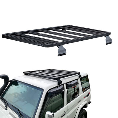 Plateau de toit recouvert de poudre noire pour LC79 23,5 kg Capacité universelle en aluminium 4 roues motrices
