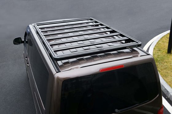 Barres transversales multivanes noires panier Plateforme en alliage d'aluminium Plateforme de toit pour Volkswagen