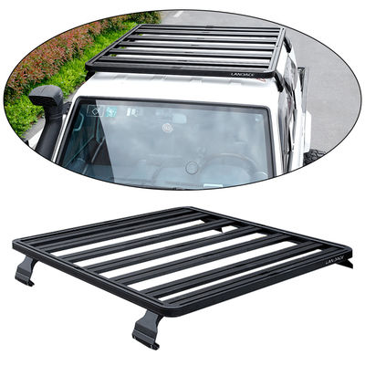 Plateau de toit recouvert de poudre noire pour LC79 23,5 kg Capacité universelle en aluminium 4 roues motrices