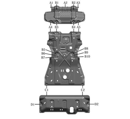 Pièces de carrosserie de voiture standard Plaque de protection inférieure Panneau moteur sous-corps pour Toyota Fortuner