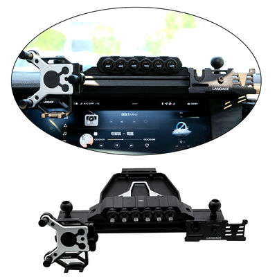 Porteur de téléphone de voiture multifonction de surface anodique oxydée pour support de console centrale noire