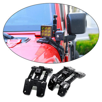 Système d'éclairage intégré à support léger A-Pillar Porteur d'antenne et monture Go Pro pour Jeep JL