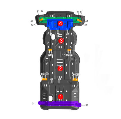 Parties automobiles de montage universel 4x4 accessoires Couverture moteur Ram 1500 Skid Plate gris