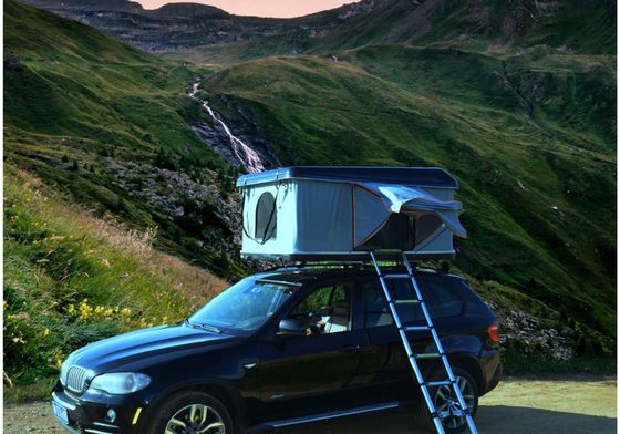 Tente de toit de voiture en aluminium triangulaire à coque dure Tente de toit avec soutien diagonal