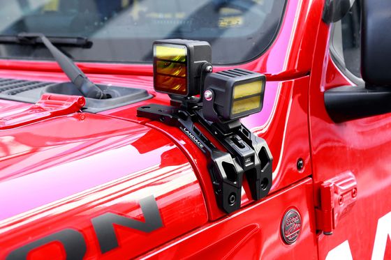 Off-road Car Wrangler JL A Pillar Light Hood Mount Bracket Alliage d'aluminium 235*130*100 mm