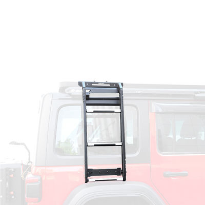 SUS304 4x4 accessoires tout-terrain Wrangler JL Noir support de toit de voiture monté échelle latérale métallique pour jeep