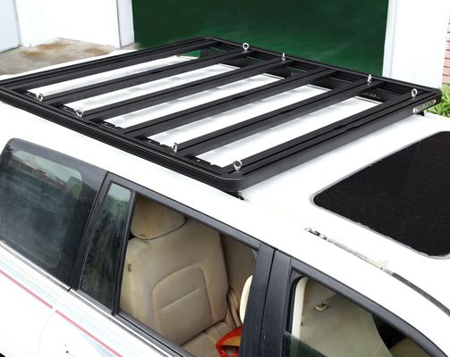 1500*1380*44mm Noir Pièces de véhicule Plateforme de support de toit en aluminium Plateforme de support de toit de voiture pour Toyota LC200 courte