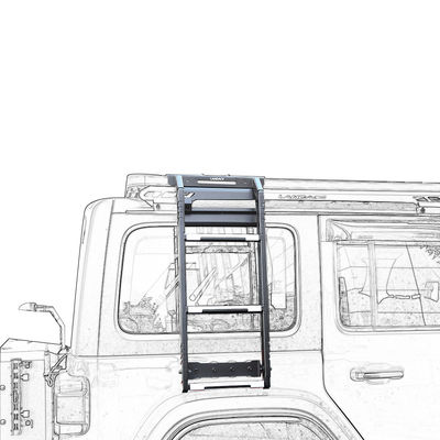 Échafaudage de toit en alliage d'aluminium noir échelle latérale pour réservoir 300 Parfait pour les véhicules 4x4