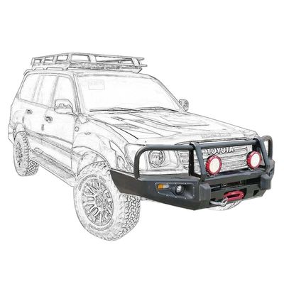 Améliorez l'apparence et les performances de votre Toyota LC100 avec ce pare-chocs avant 4x4 Bull Bar