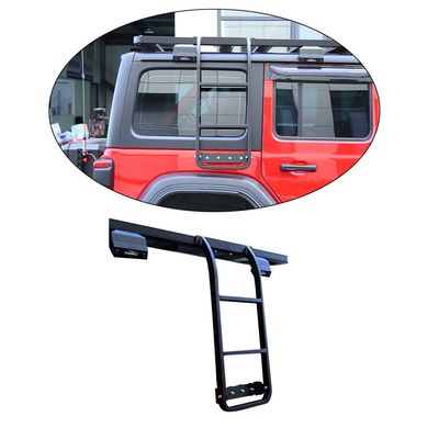 2018-4X4 Roof Rack en acier inoxydable noir Escalier latéral arrière pour Jeep Wrangler JL JK