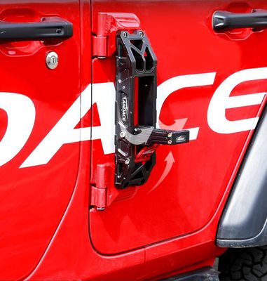 2018-2022 Wrangler Argent Noir Voiture pliante Porte latérale Pieds pédales support de piédestal