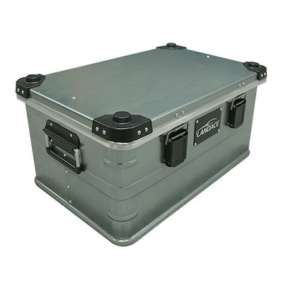 Anodisation extérieure en alliage d'aluminium métallique Boîtes pliantes pour voiture de déjeuner gris Camping Cargo Stockage Cuisine Camping Box