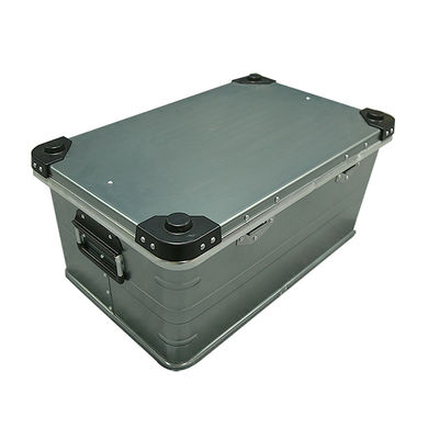 Anodisation extérieure en alliage d'aluminium métallique Boîtes pliantes pour voiture de déjeuner gris Camping Cargo Stockage Cuisine Camping Box