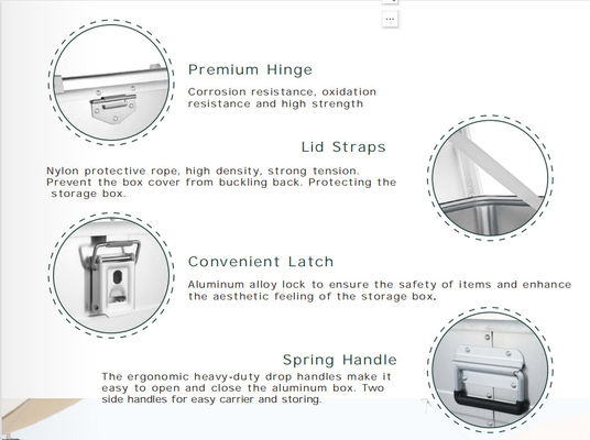 Boîte de cuisine compacte et légère en aluminium pour camping avec un stockage suffisant