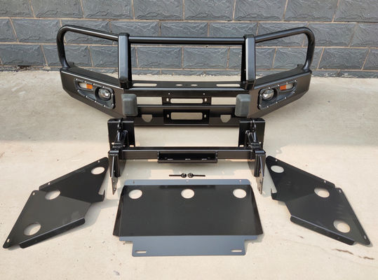 Off-road Winch Bull Bar Plaque de pare-chocs avant avec lumière LED et plateau de montage Toyota Tocama