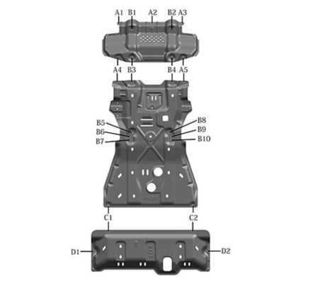 Cas de transfert de réservoir de carburant en aluminium Plaque de dérapage pour Toyota Fortuner