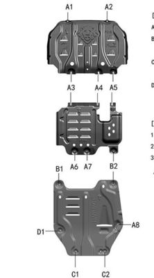 Ford Everest Undercar Shield Protection sous le corps en alliage d'aluminium sous l'armure du véhicule