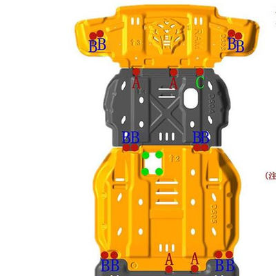 Accepté par OEM en alliage de manganèse et d'aluminium RAM 3D sous blindé du véhicule