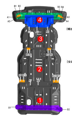 Accepté par OEM en alliage de manganèse et d'aluminium RAM 3D sous blindé du véhicule