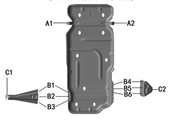 Nissan Navara enduit de poudre sous le véhicule Blindage du moteur Casse de transfert de protection 3D Plaque de dérapage