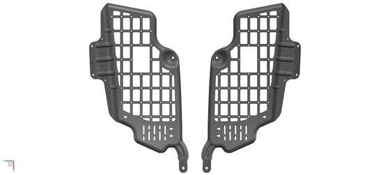 Panneaux de stockage de fenêtres arrière Black Molle pratiques pour équipements tout-terrain et outils de récupération