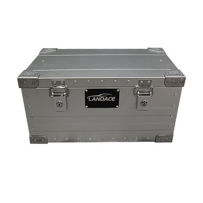 Boîte de rangement de camping extérieur en alliage d'aluminium avec conception fonctionnelle et revêtement en poudre