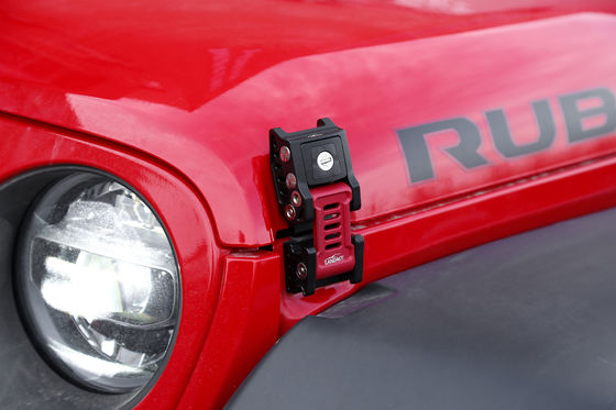 Jeep Wrangler JK JL 2007 Heavy Duty Black Aluminium Hood Lock Set avec le drapeau américain