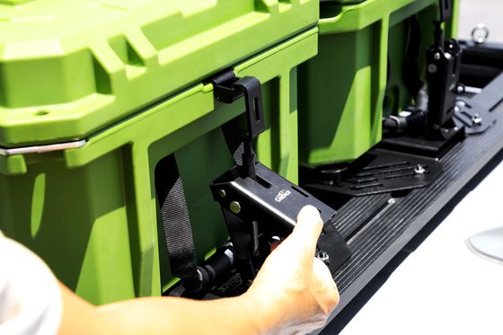 Boîte à outils en LLDPE en plastique haute résistance, boîte à outils rectangulaire pour le montage d'un support de toit de voiture