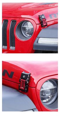 Taille personnalisée Rouge Noir Fermeture à verrouillage Capuchon Fermeture à capuche Kit pour Jeep Wrangler JK J