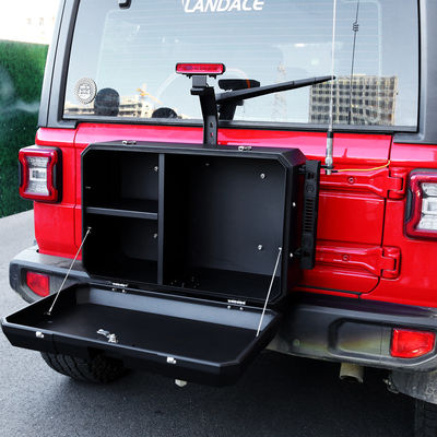 Panneau d'expansion de porte arrière montée arrière boîte à outils de stockage en aluminium pour Jeep